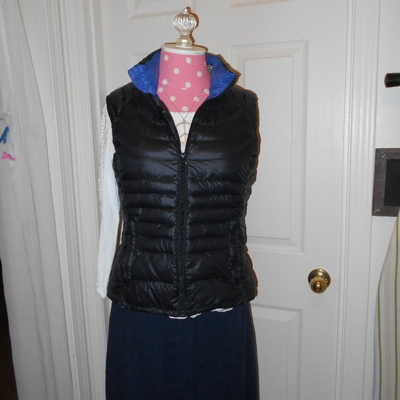 Black REAL GOOSE DOWN 90% and Feathers 10% Puffer Vest (M) Medium - Picture 4 of 14